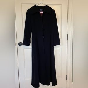 Ann Taylor long black wool dress coat